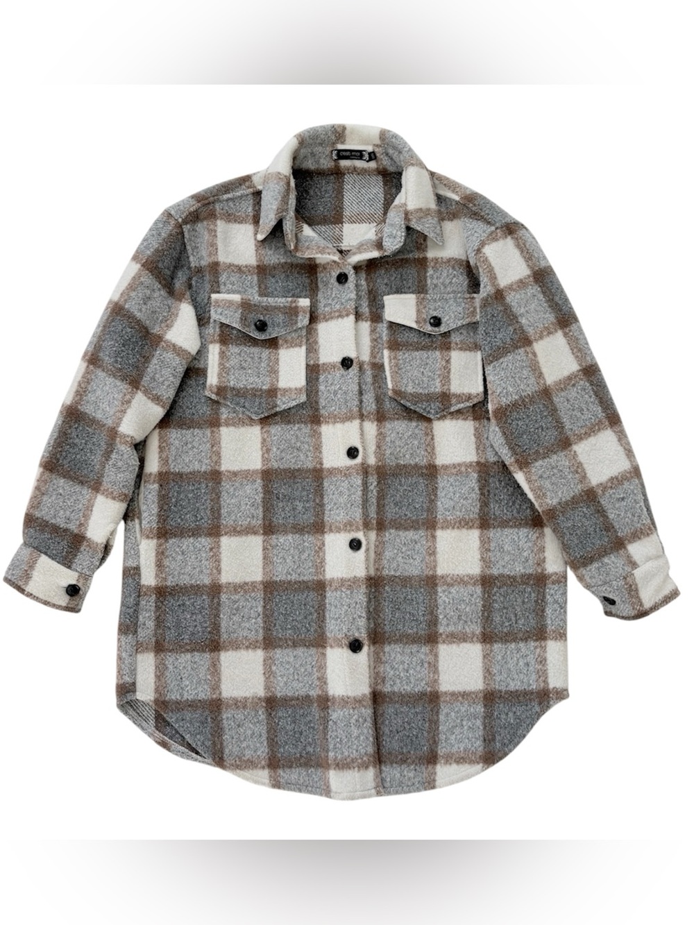 C'est Moi Plaid Shirt Jacket Shacket